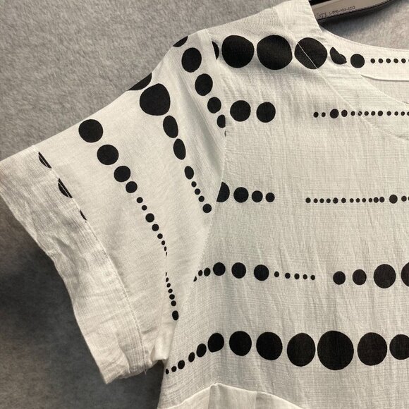 Patrizia Luca Polka Dot Top Womens S/M Medium Peplum Short Sleeve - Picture 4 of 12